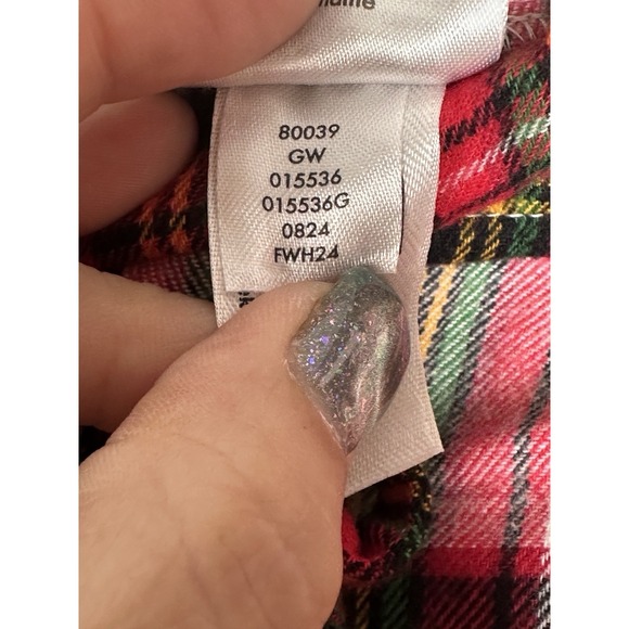 Hanna Andersson Unisex Holiday Plaid Flannel Pajama Pants XL Red Green Cream - Picture 7 of 8